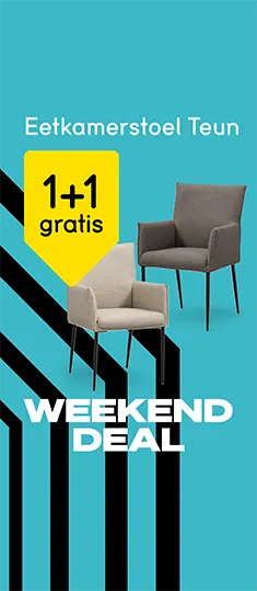 Weekenddeal: Eetkamerstoel Teun 1+1 gratis