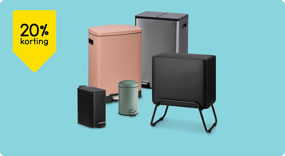 Alle prullenbakken 20% korting