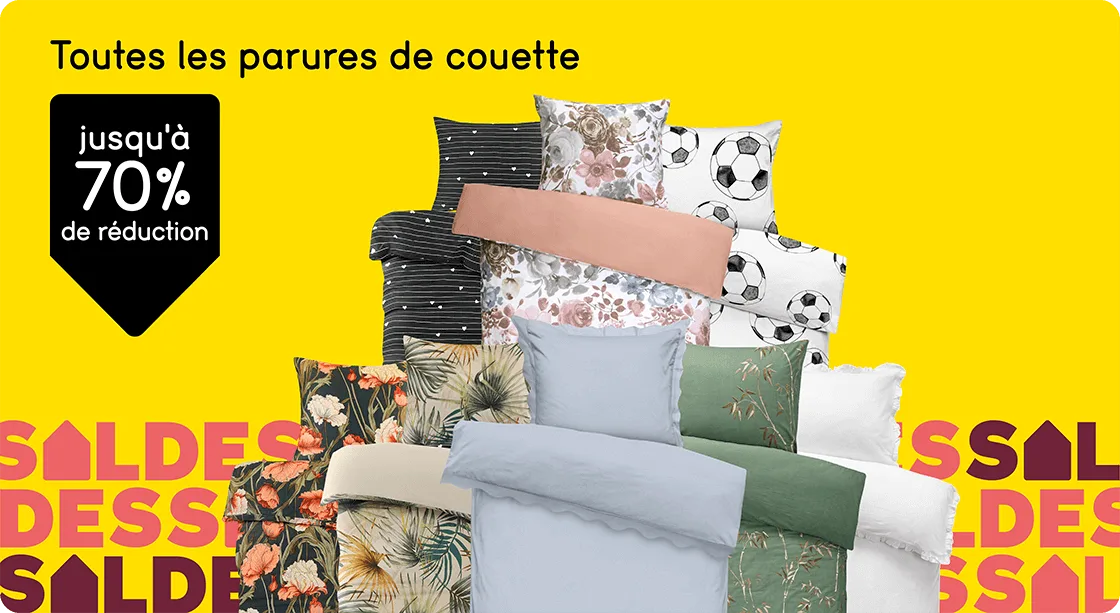 Toutes les parures de couette jusqu'à 70% de réduction