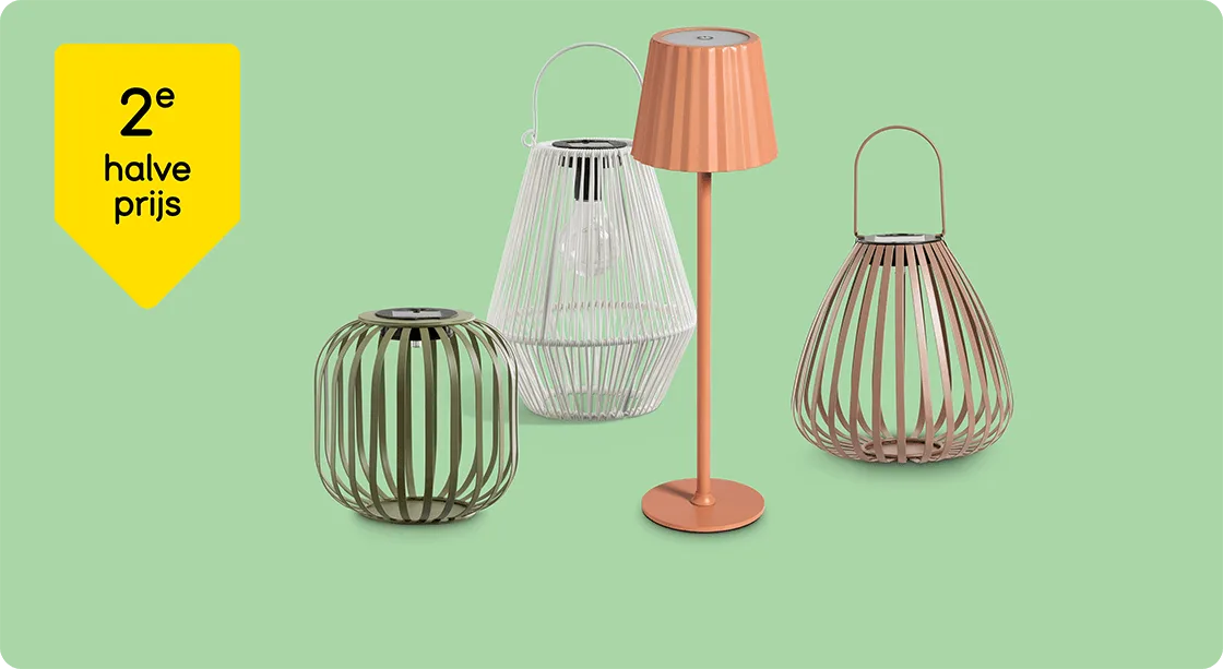 Alle buitenlampen 2e halve prijs