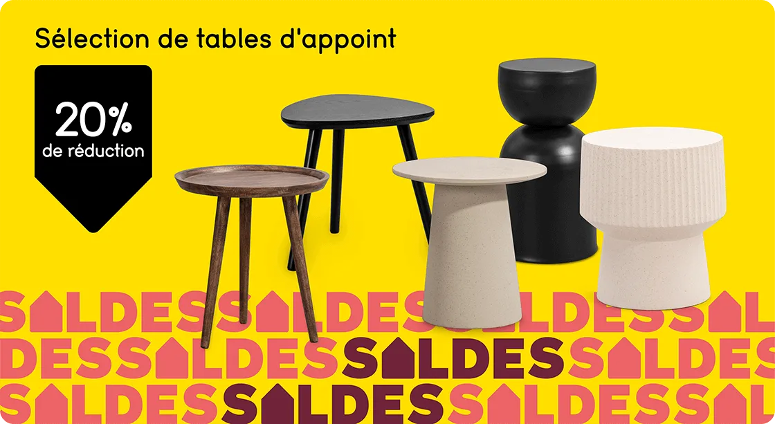 Sélection de tables d'appoint 20% de réduction