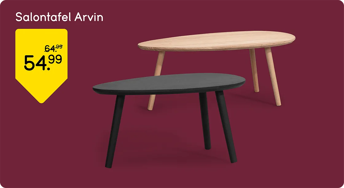 Salontafel Arvin van 64,99 voor 54,99