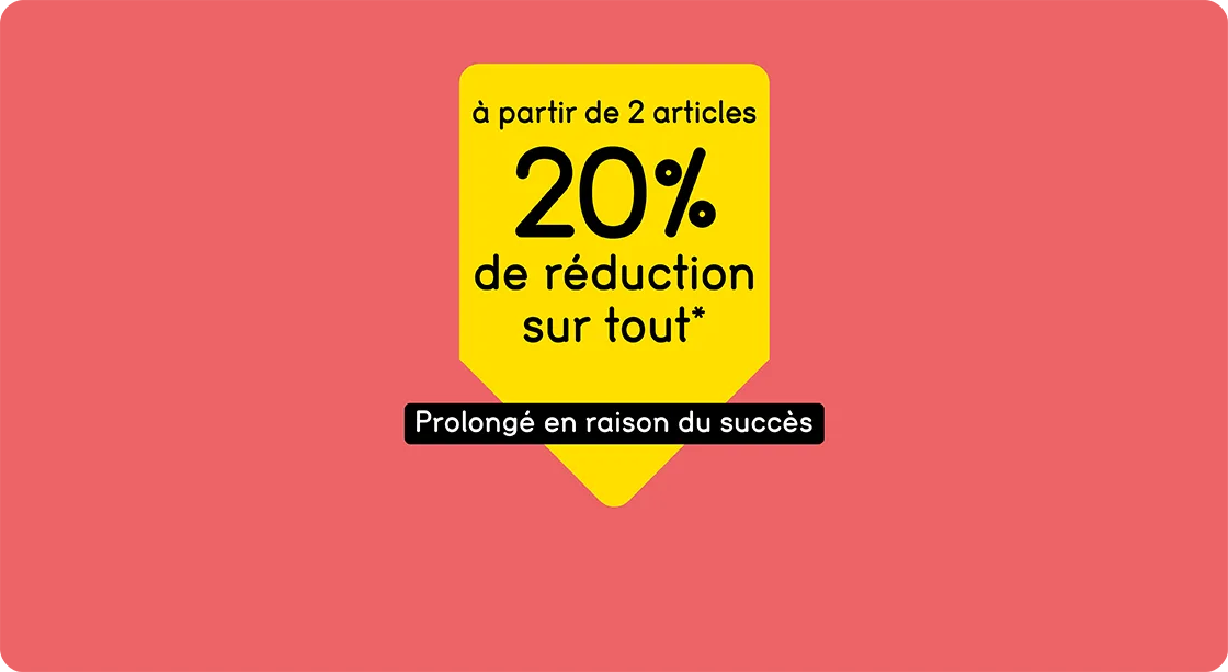 20% de réduction à partir de 2 articles