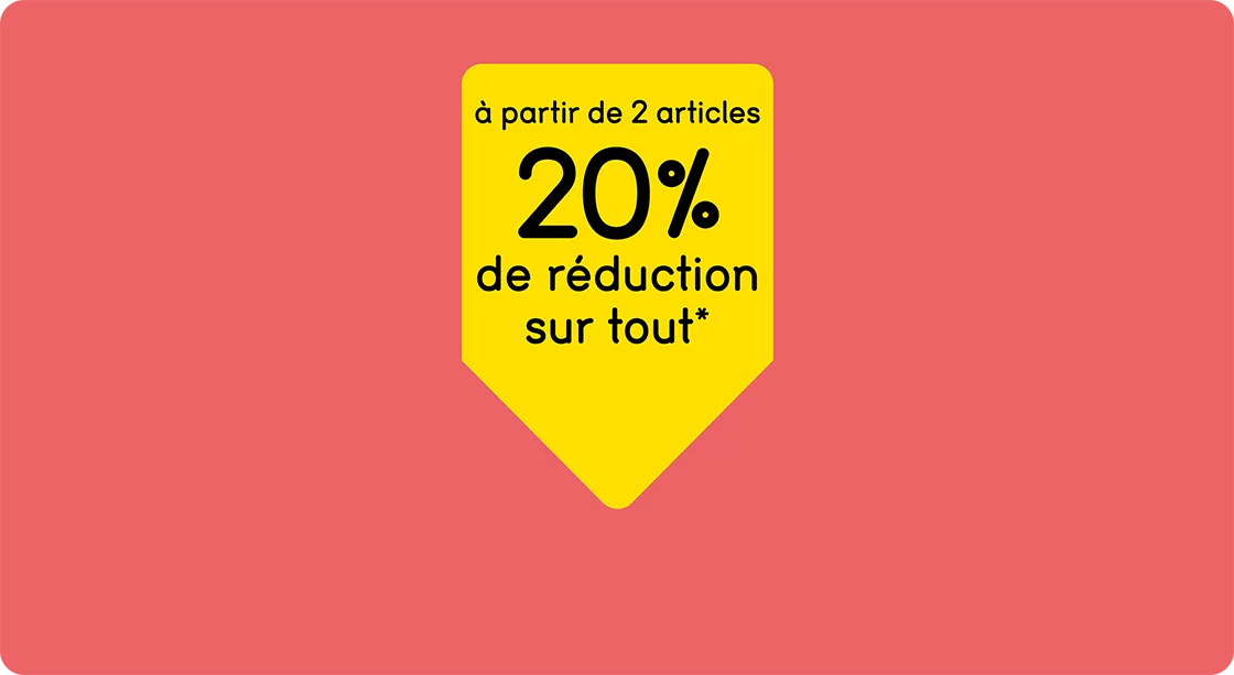 20% de réduction à partir de 2 articles