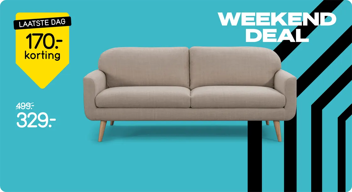 Black Friday Weekenddeal - 170,- korting op bank Lilly