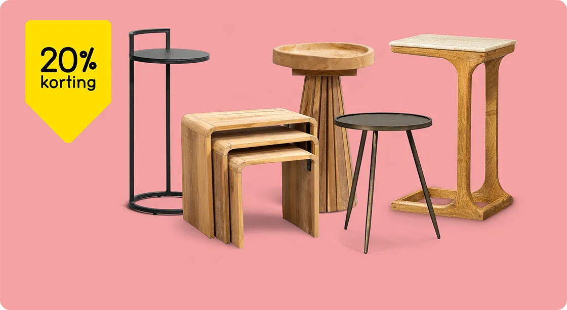 Diverse bijzettafels 20% korting