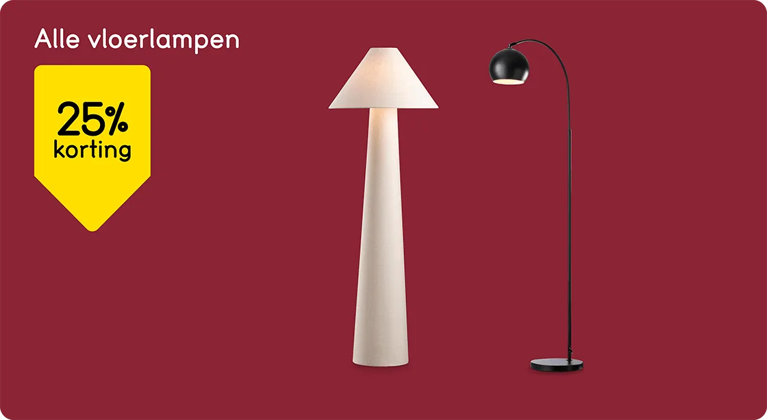 Bekijk alle vloerlampen 25% korting