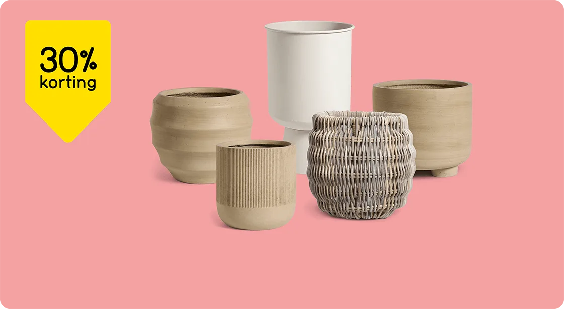 Alle bloempotten 30% korting