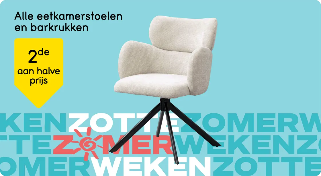 Alle eetkamerstoelen en barkrukken 2de aan halve prijs
