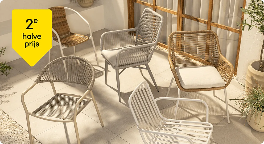 Alle tuinstoelen 2e halve prijs
