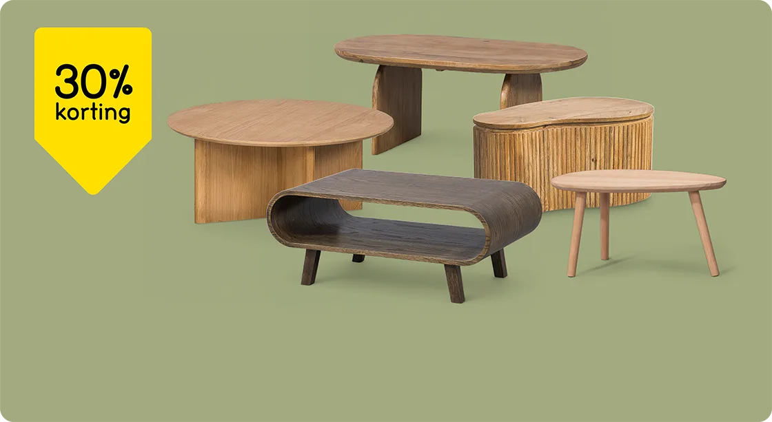 Alle salontafels 30% korting
