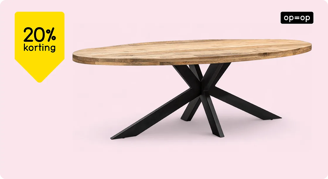 Alle eetkamertafels Trevor 20% korting
