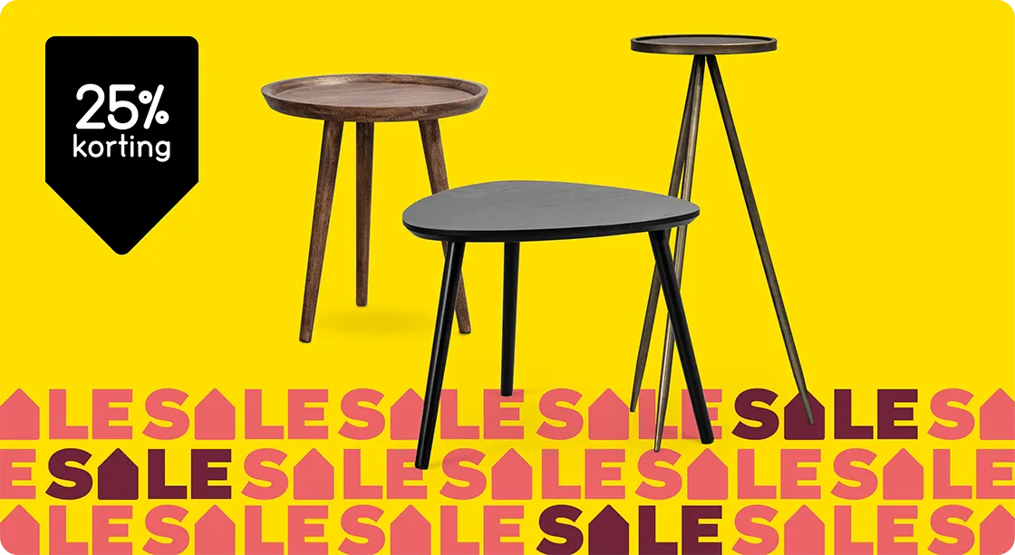 Bijzettafels Basel, Triangel en Gianni 25% korting