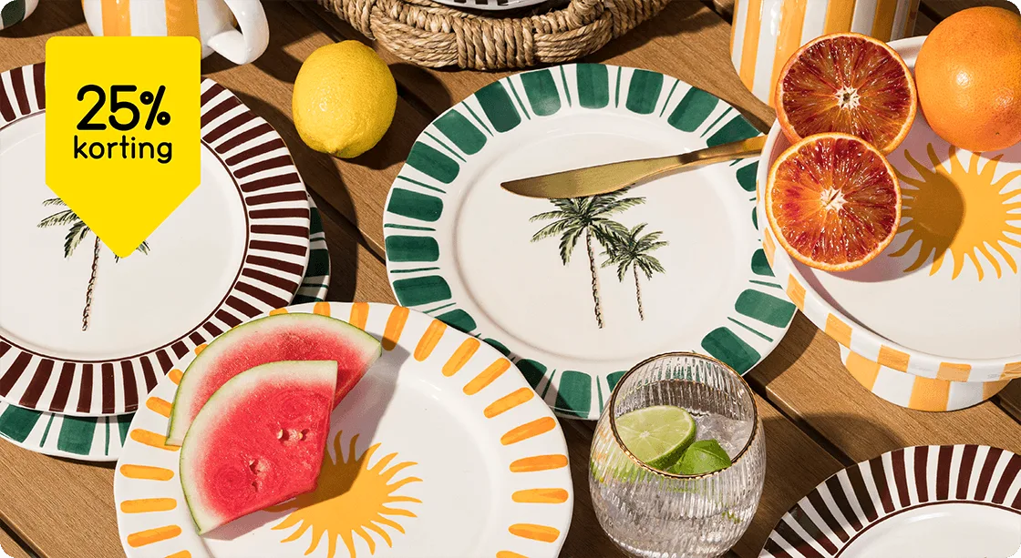 Servies met print 25% korting