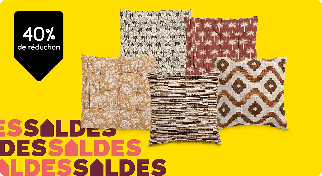 Tous les coussins décoratifs 40% de réduction
