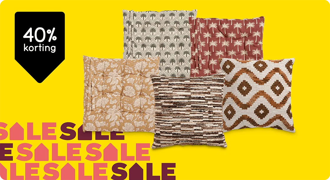 Alle sierkussens 40% korting