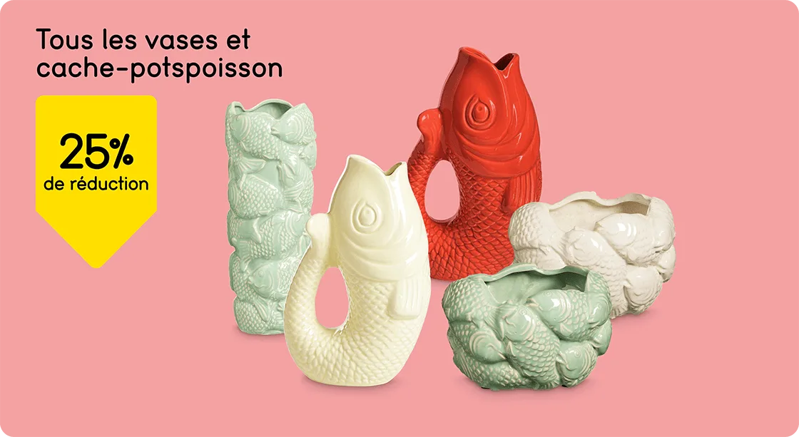 Tous les cache-pots et vases Poisson 25% de réduction