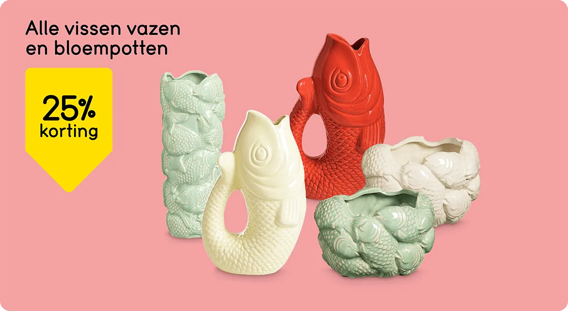 Alle vis bloempotten en vazen 25% korting
