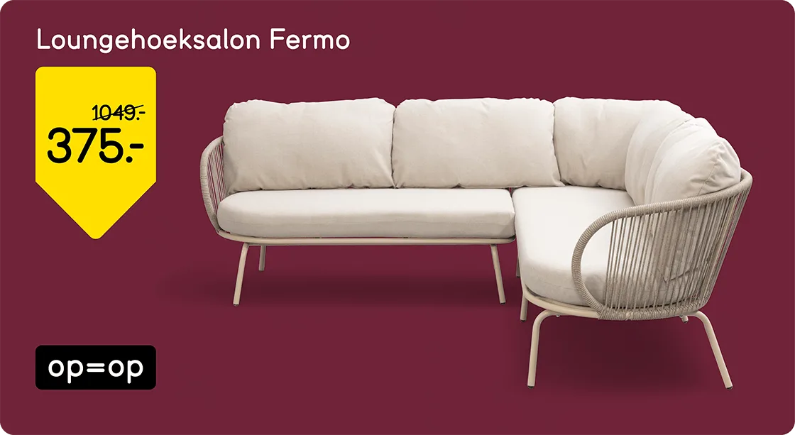 Loungehoeksalon Fermo voor 375.-