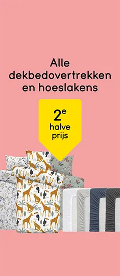 WK42/43 - Alle dekbedovertrekken en hoeslakens 2e halve prijs
