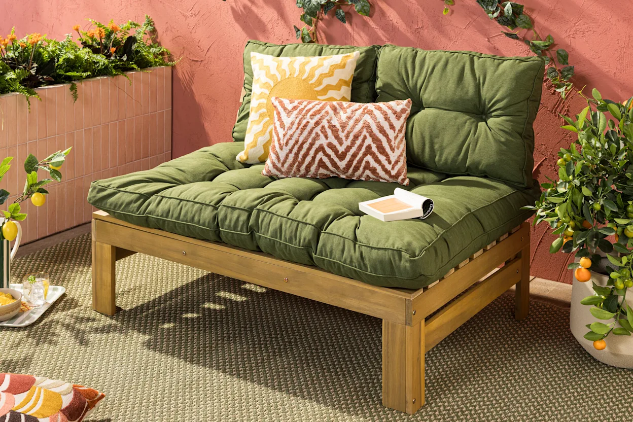 loungebank perugia tropical groene kussens 