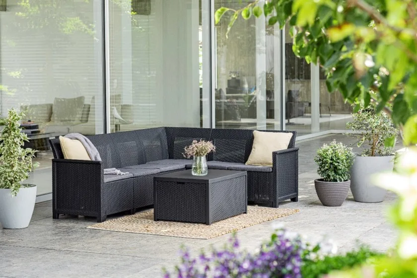 Wicker loungeset Emma met hoekelement