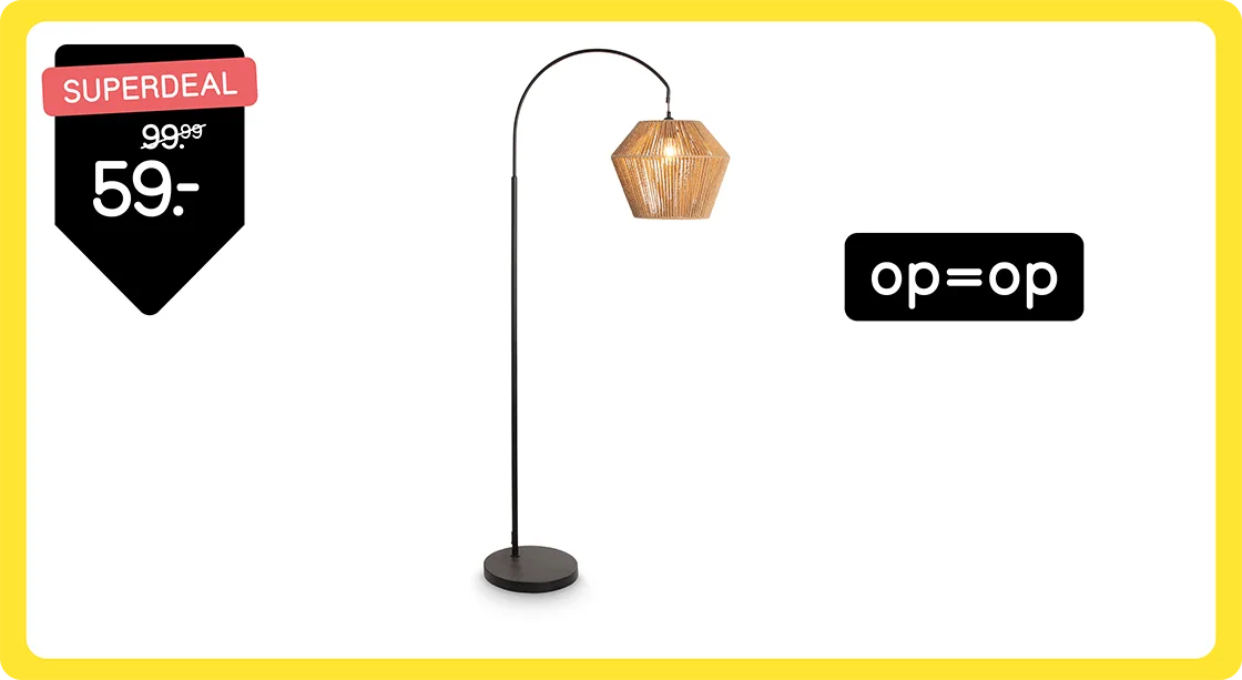 Superdeal - vloerlamp Willow van 99,99 voor 65,-