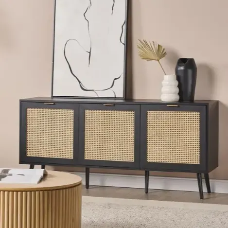 OPOCO - Dressoir - Zwart - Rotan