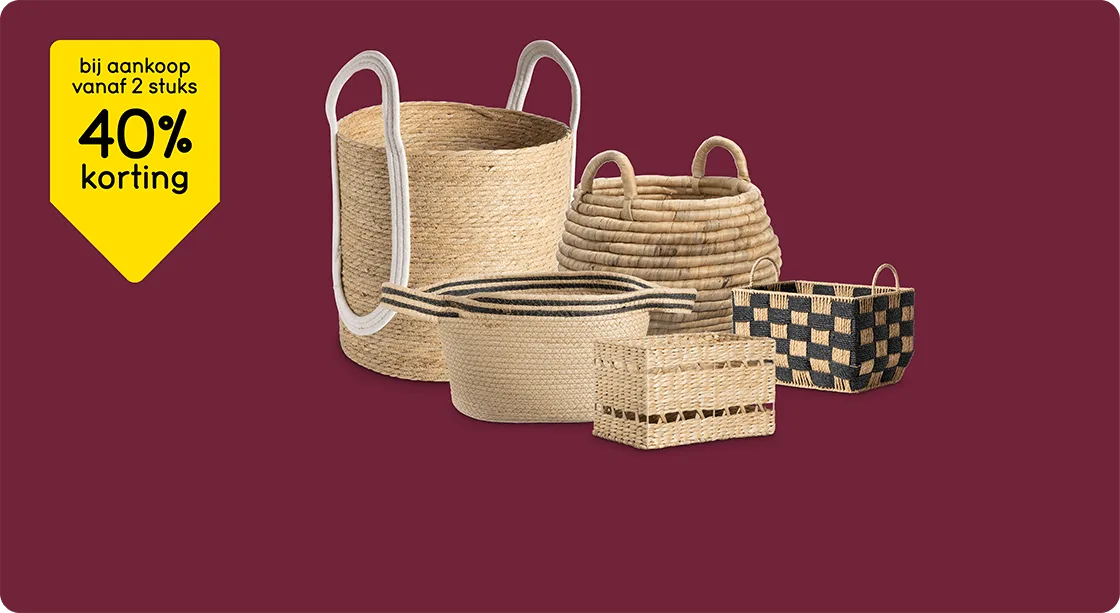 Alle decoratieve opbergers vanaf 2 stuks 40% korting