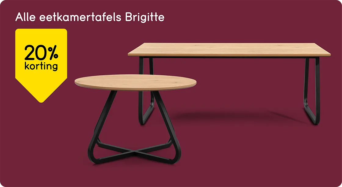 Eetkamertafel Brigitte 20% korting
