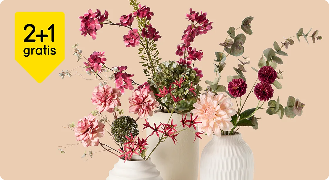 Alle kunstbloemen 2+1 gratis