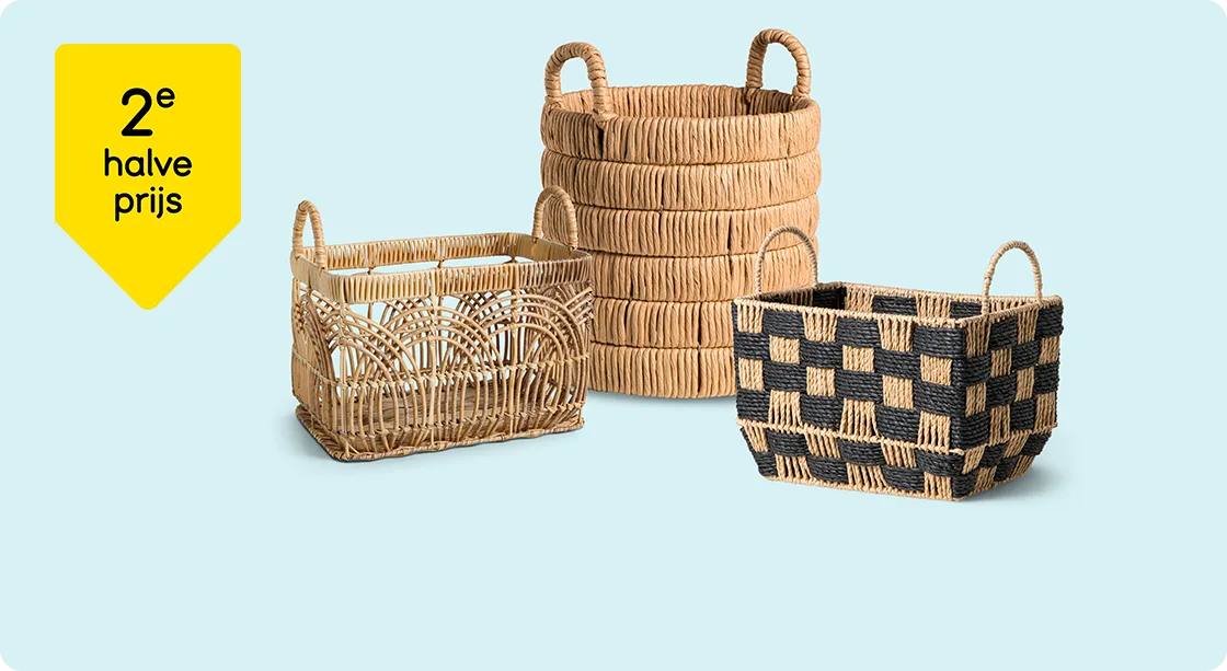 Alle decoratieve manden 2e halve prijs