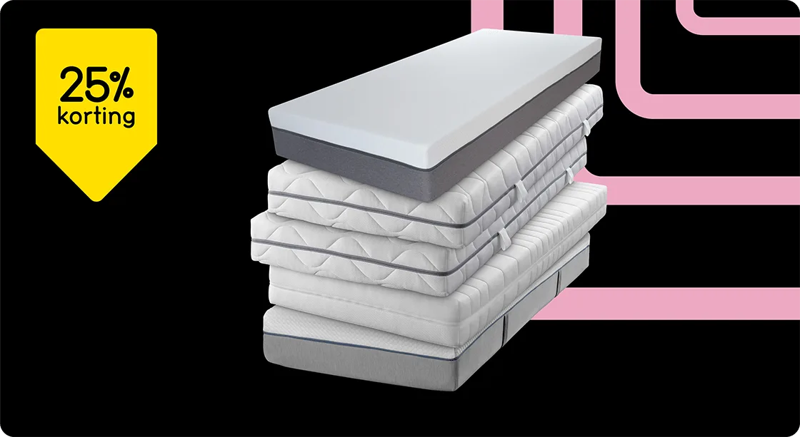 Alle matrassen Amy, Anna, Lisa, Mila en Luc 25% korting