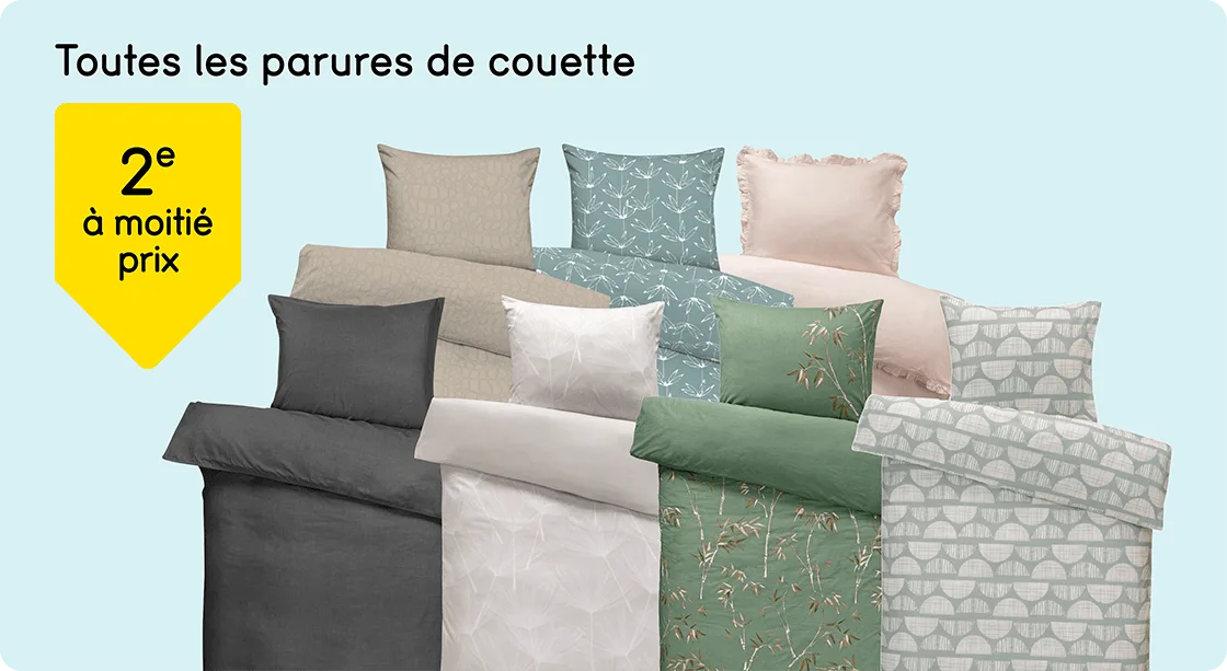 Toutes les parures de couette 2e à moitié prix
