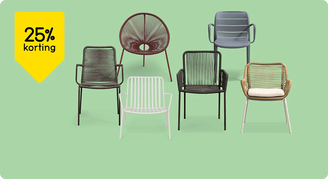 Alle tuinstoelen 25% korting