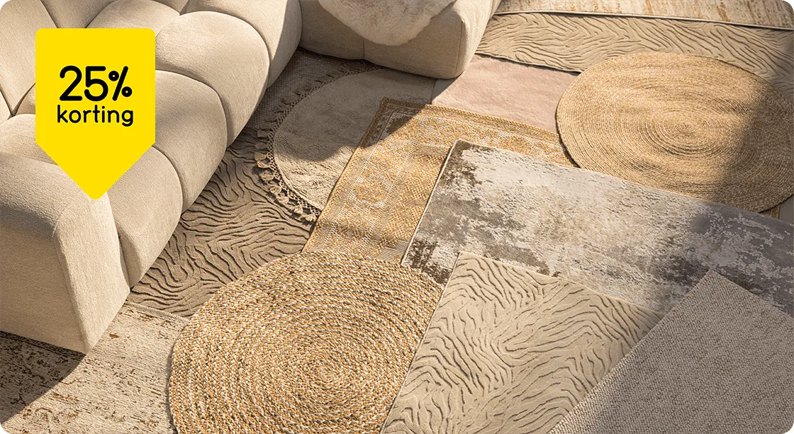 Alle vloerkleden 25% korting