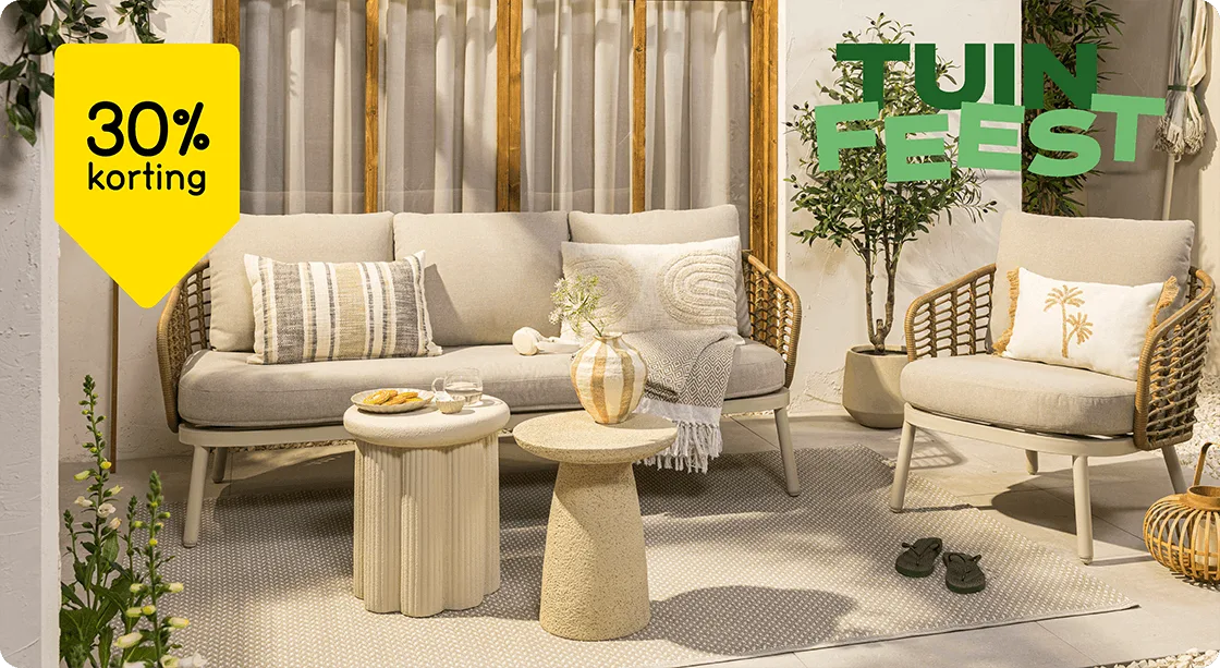 Alle loungesets en tuinbanken 30% korting