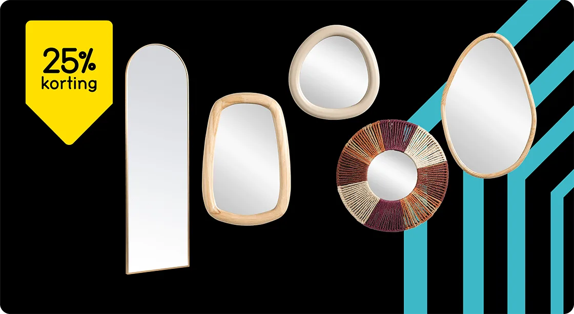 Alle spiegels 25% korting