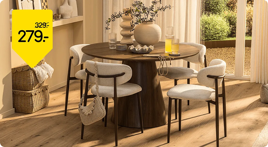 Eettafel Louis van 329,- voor 279,-