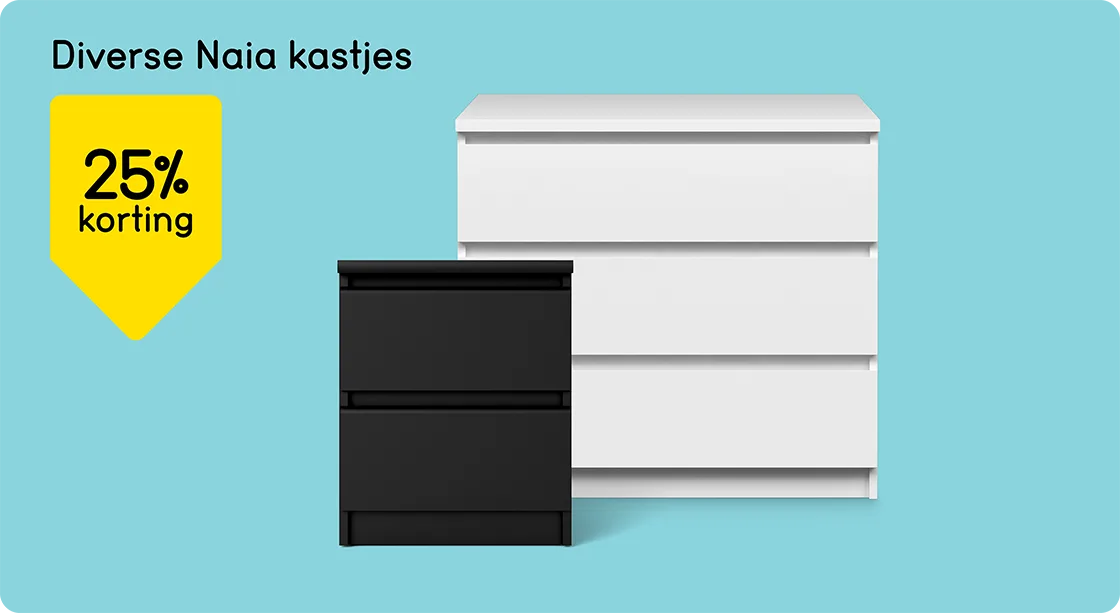 Alle kastjes Naia 25% korting