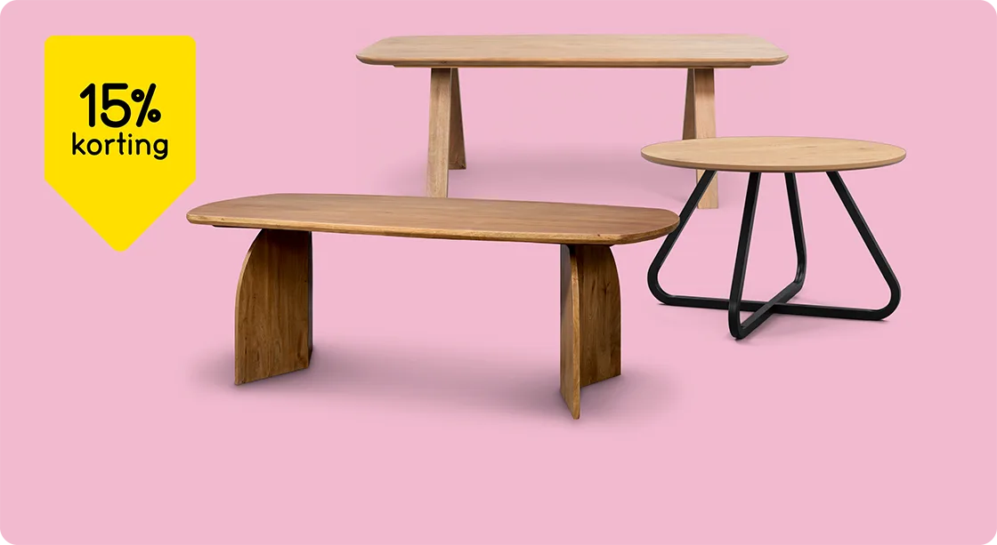 Alle eettafels 15% korting