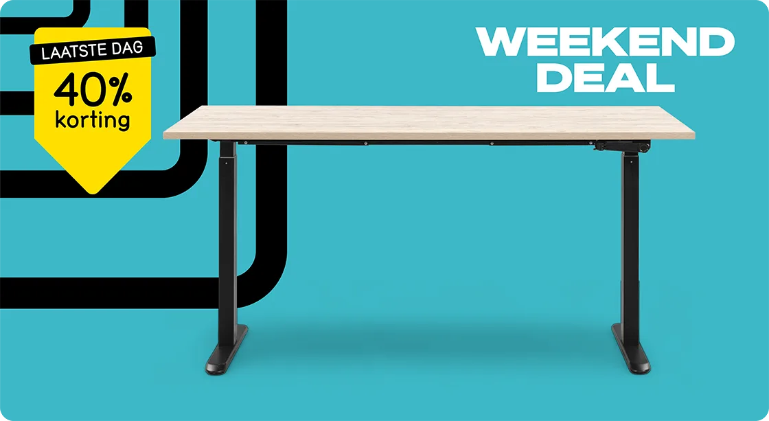 BF Weekenddeal - Bekijk alle Homeworx zit/sta bureaus met 40% korting