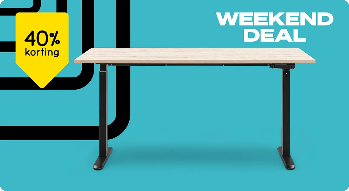 BF Weekenddeal - Bekijk alle Homeworx zit/sta bureaus met 40% korting
