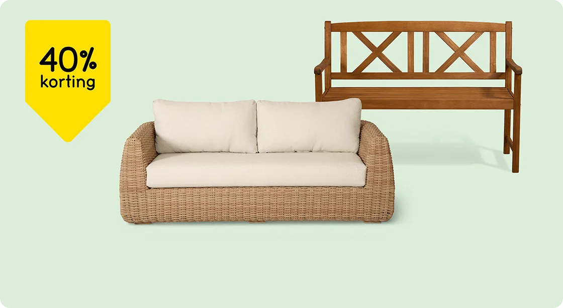 Alle loungesets en tuinbanken 40% korting