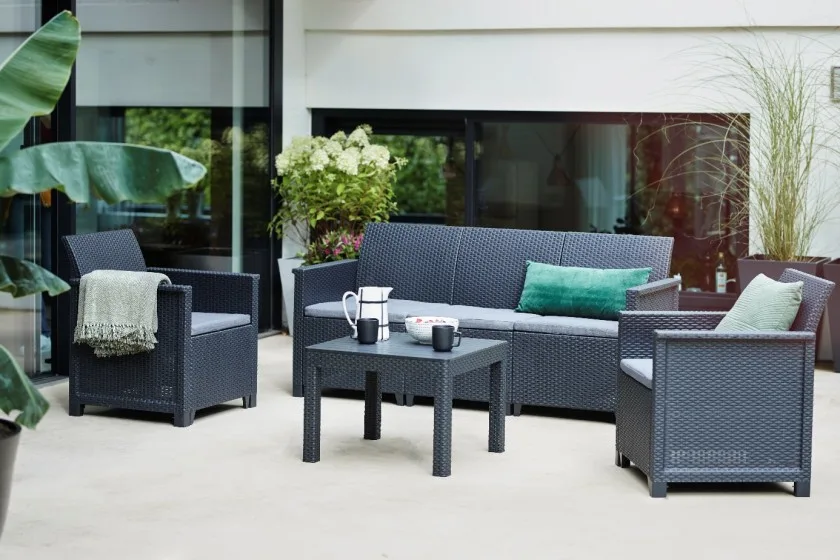 Wicker loungeset met tuinzetel Emma