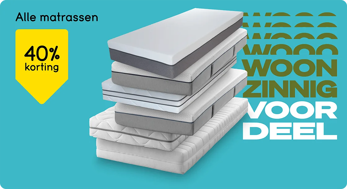 Alle matrassen 40% korting