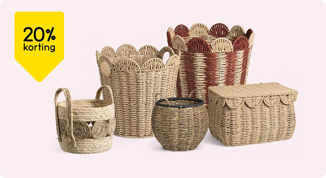 Alle decoratieve opbergers 20% korting