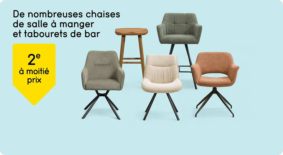 De nombreuses chaises de salle à manger et tabourets de bar 2e à moitié prix