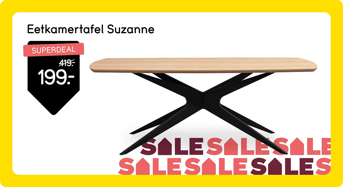 Superdeal! Eetkamertafel Suzanne 50% korting