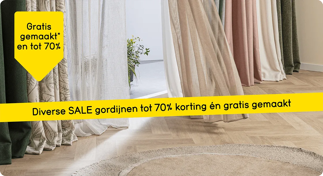 Alle gordijnen, vitrages en inbetweens op maat gratis gemaakt